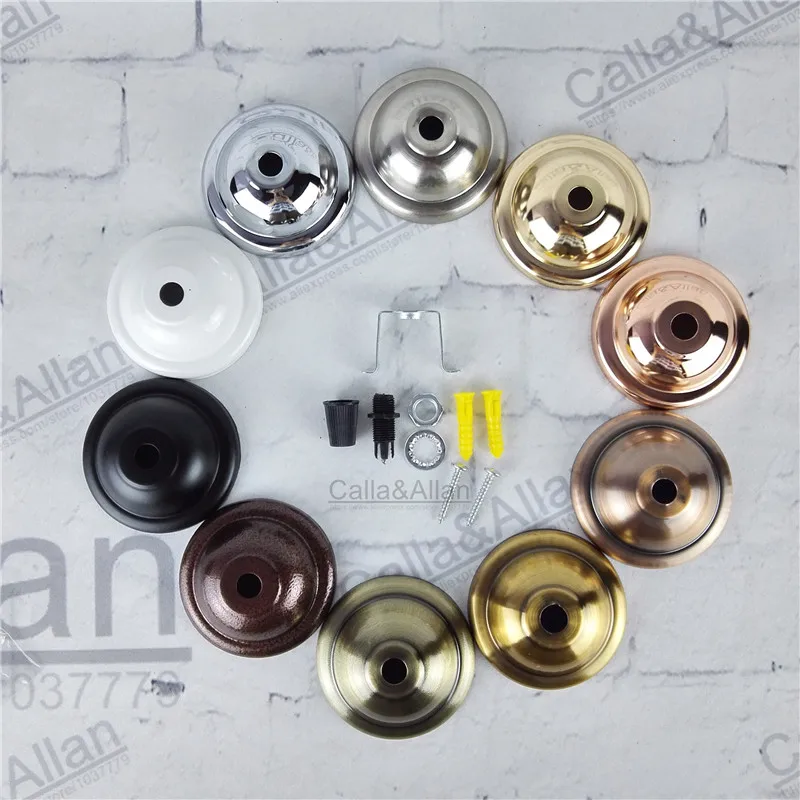 

2 Pieces/lot DIY parts Edison light pendant lamp Part of the ceiling plate D68mm small iron canopy DIY pendant ceiling mount