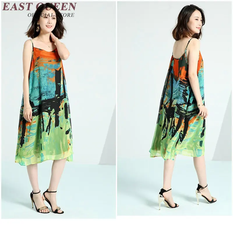 2018 new art deco dress sleeveless hippie summer dresses keen kength summer beach sea long tank top dress S-3XL NN0188 YQ