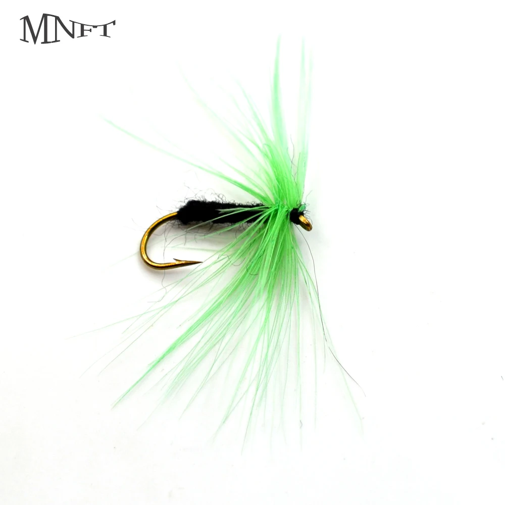 MNFT 10PCS 10 # Green Dancer Dry Fly Trout Fishing Flies Fish Hook Lures