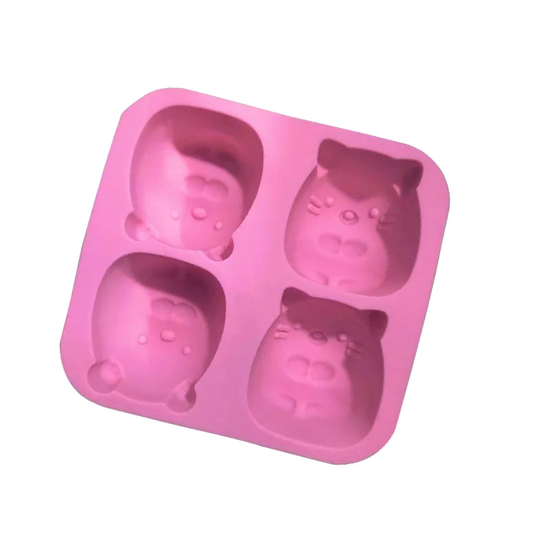 Spot wholesale 4 company groundhog silica gel cake mould hand soap mould XG733