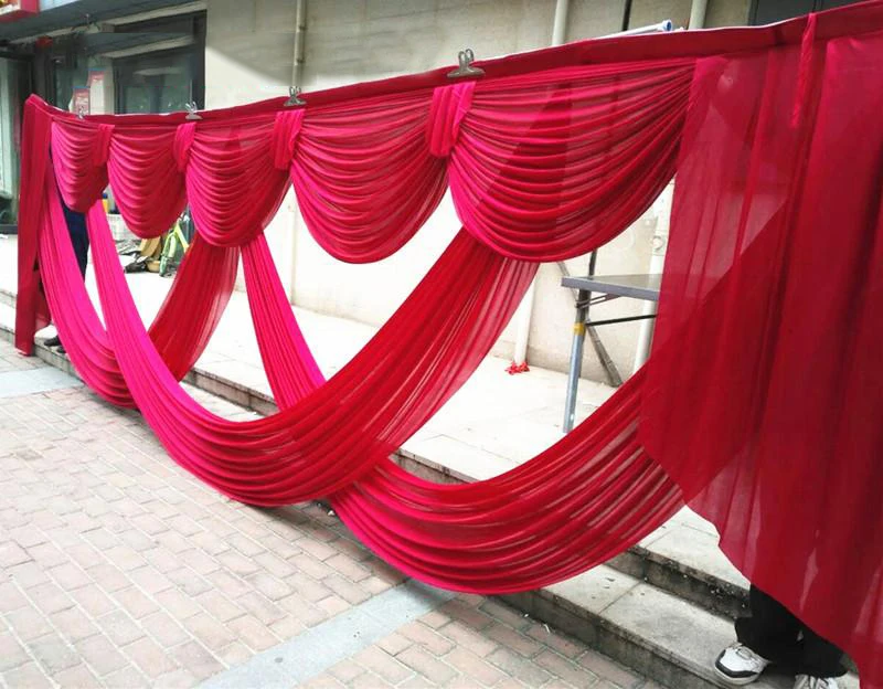 Imagem -04 - Long Wedding Party Contexto Cortina Ice Silk Ganhos Banquete Evento Igreja Palco Cortinas Cortinas Painel de Decoração 6m 20ft