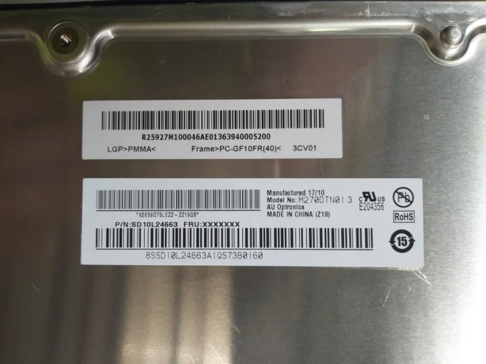 Imagem -02 - Tela Lcd Original para Lenovo Aio Y91027ish Monitor de Jogo M270dtn01.3 M270dtn01.0 M270dtn01.5 2560x1440 2k 144hz Painel tn
