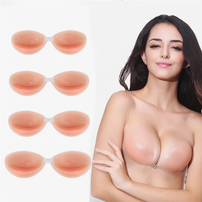 YUIYE-Sujetador Invisible Sexy para mujer, sostén sin tirantes autoadhesivo de silicona, potenciador de forma de pecho, talla A, B, C, D, 1 par