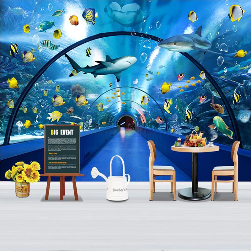 

Decorative wallpaper series New 3d underwater world dolphin and whale background