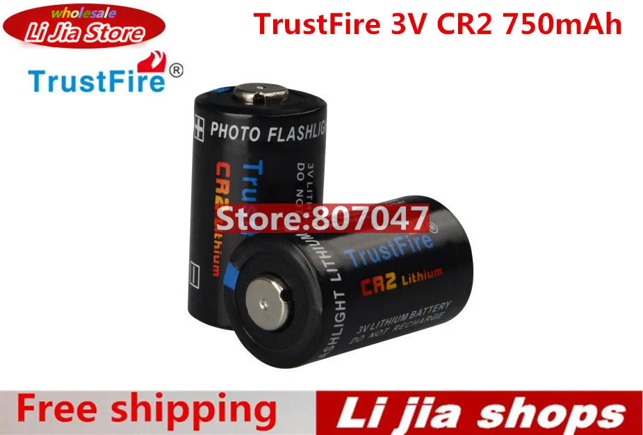 10 шт., литиевая батарея TrustFire CR2 3 в 750 мАч CR 2 с предохранительным клапаном для фонарика, налобного фонаря, камеры