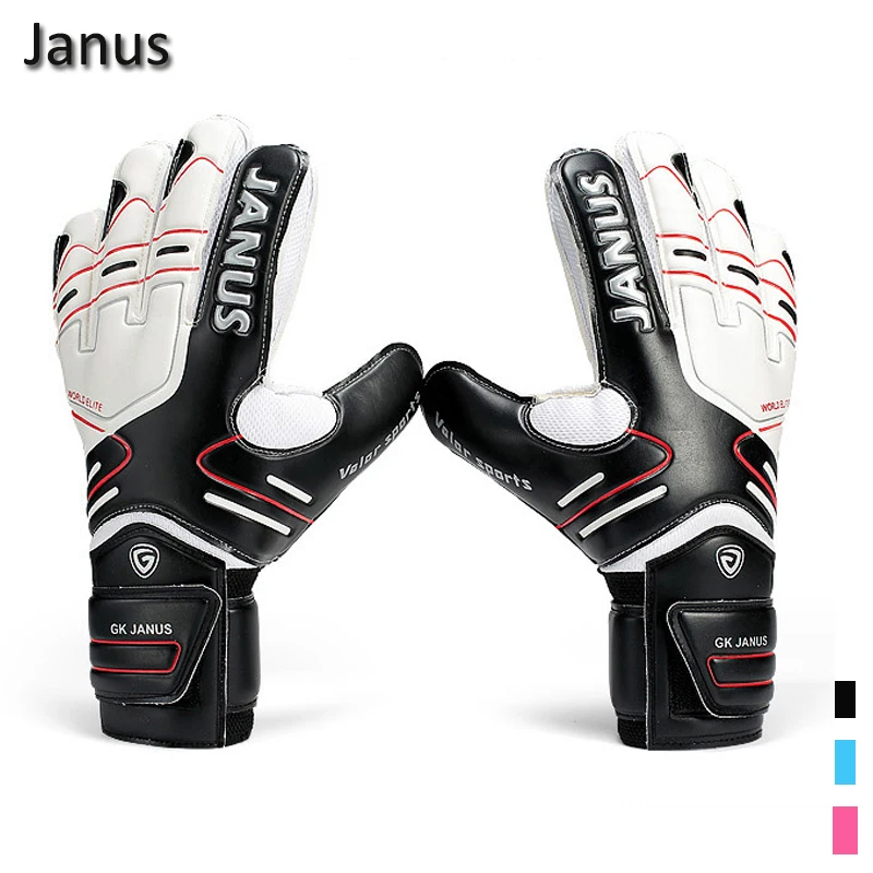 Janus Latex Professional Men's Soccer Goal Keeper Gloves Finger Protection Football Bola De Guantes Futbol Luvas De Guarda Redes