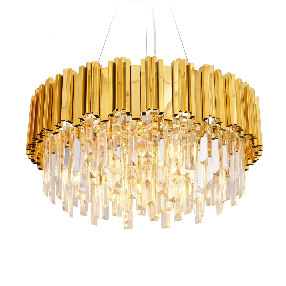 

Luxury Crystal Chandelier Light Gold Crystal Lighting Fixtures Cristal Lustres Luminaire for Dining Living room Restaurant Lamp