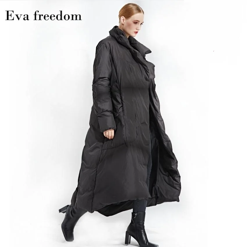 2021 Winter loose style  good quality 90% real duck down coat female high collar thicker long warm down coats wq118 dropship