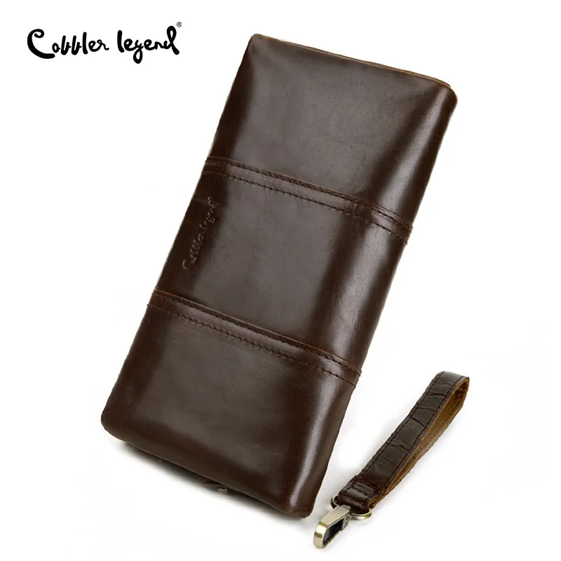 Cobbler Legend Long Wallets Zipper Coin Purse for Men Clutch Business Male Wallet Zipper Vintage Large Wallet Card Holder Purse