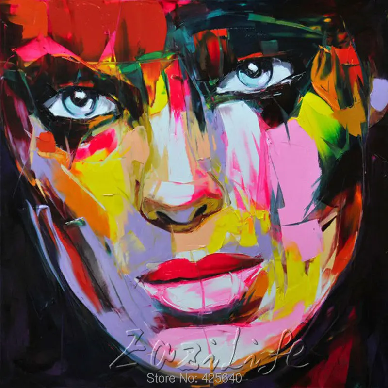 

Palette knife painting portrait Palette knife Face Oil painting Impasto figure on canvas Hand painted Francoise Nielly 22