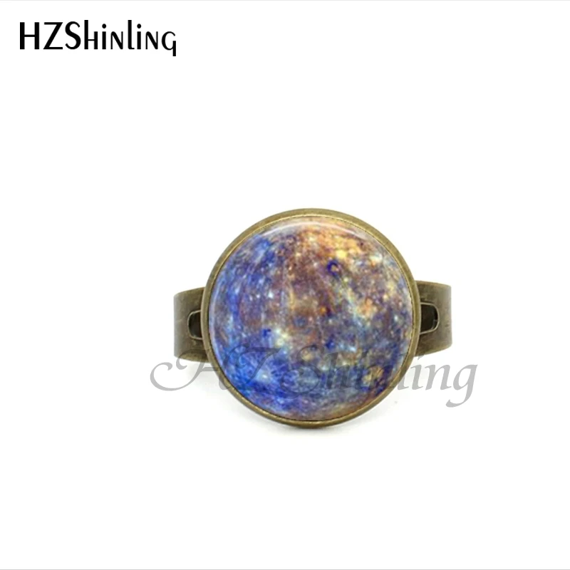 2017 New Style Jupiter Planet Ring Antique Bronze Round Glass Dome Adjustable Rings Uranus Jewelry Gifts Girl image 2