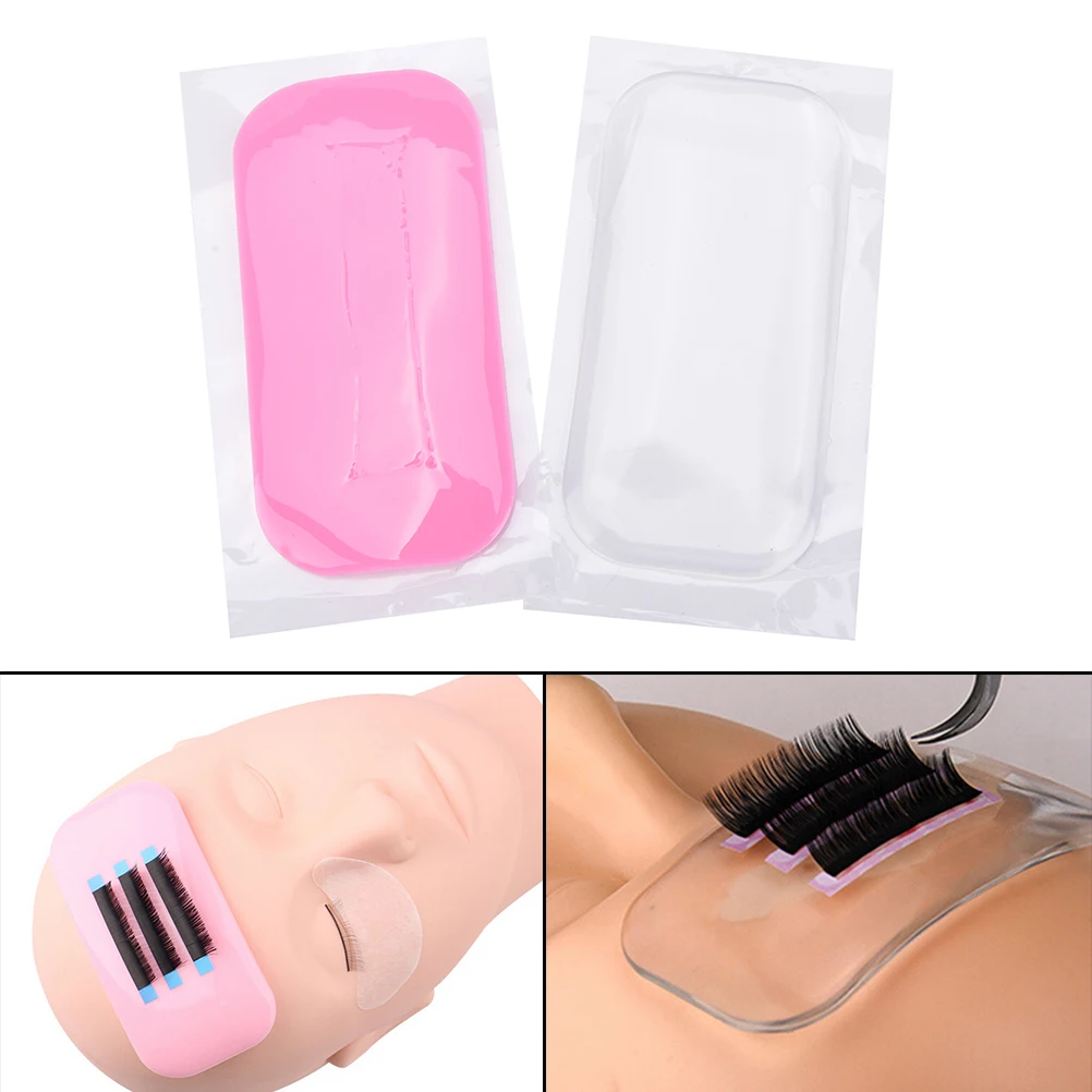 1Pcs Individual EyeLash Stand Silicone Round Pad False Eyelashes Extension Holder Pink Big Pallet Dual Side Protective Film