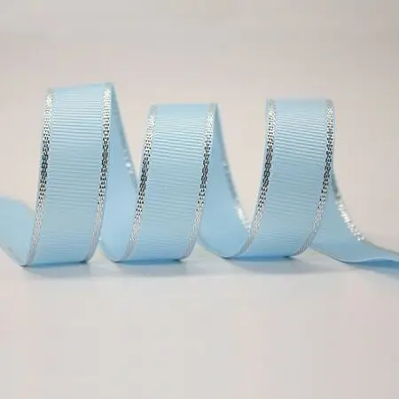 10 Yards 10MM 25MM 38MMSilver-Trimm Ededge Ribbon DIY Gift Wrap Handmade Bows Christmas Ribbon Grosgrain Platinum Crafts