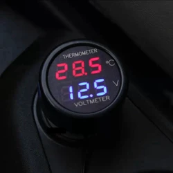 Mini Digital Temperature Voltage Meter Red Blue Double Display LED Thermometer Voltmeter in Car