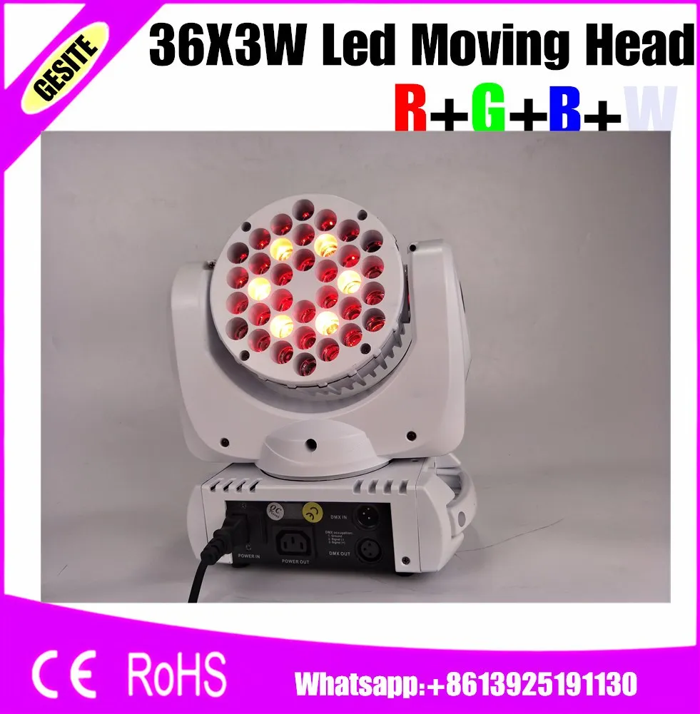 

4pcs/lot free shipping 36x3W LED Moving Head Light Cheap Moving Head Lights Led Disco Lighting