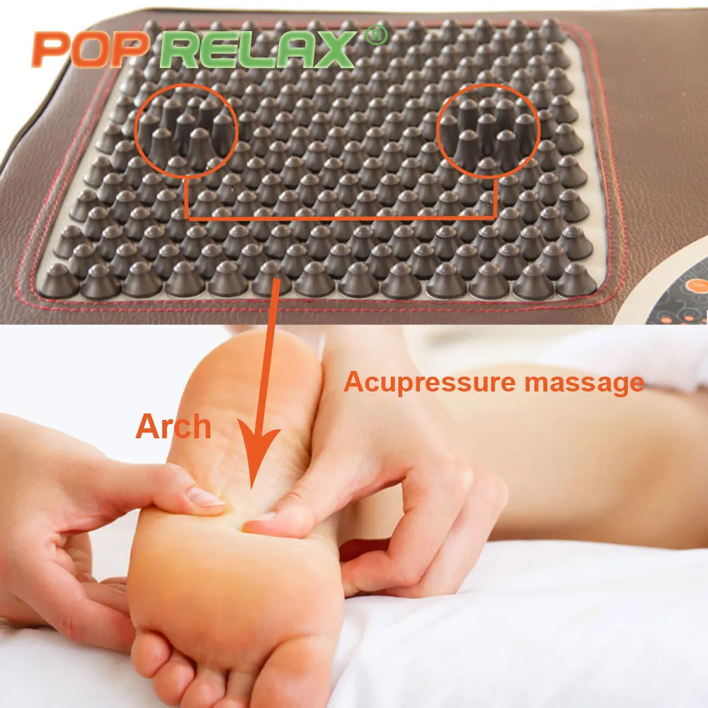 POP RELAX NUGA BEST NM55 tourmaline germanium foot arch acupuncture massage mat second heart electric heating massager F01B