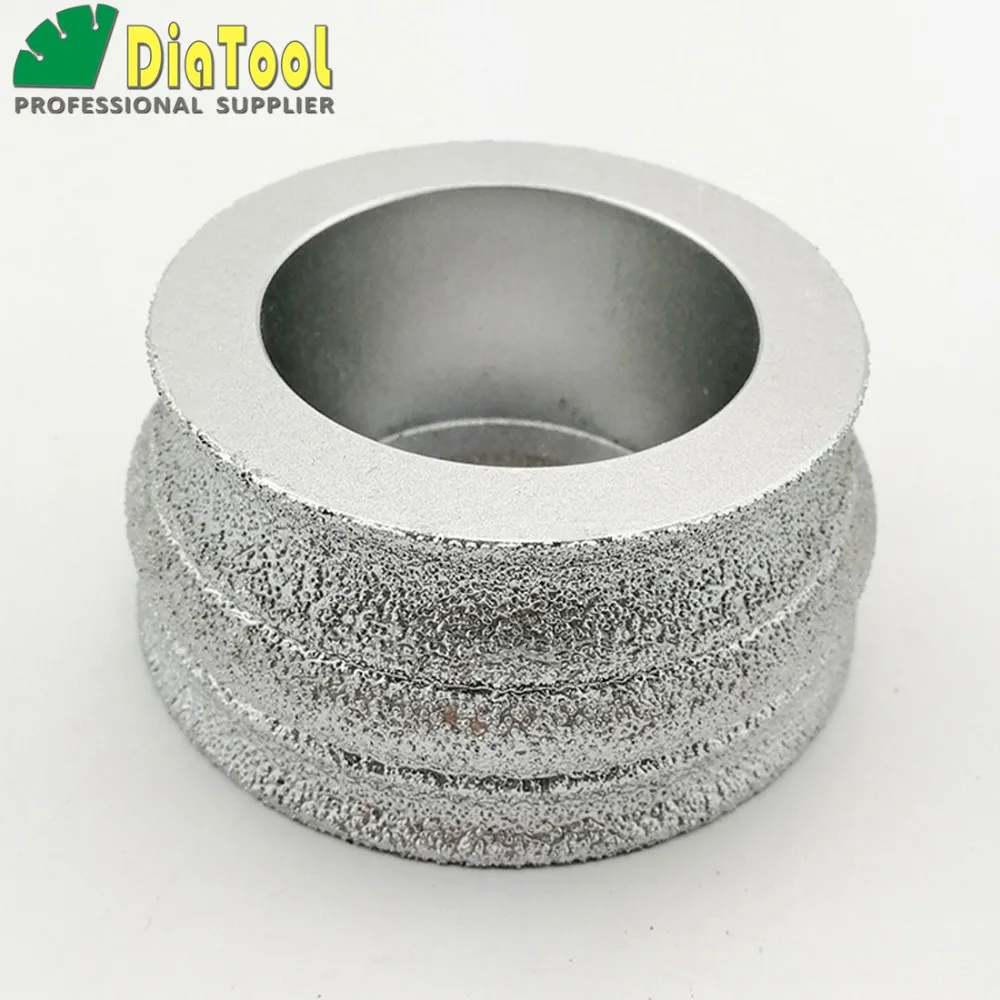 DIATOOL Dia 3 inches Vacuum Brazed Diamond Hand Convex Grinding Disc Used Dry or Wet