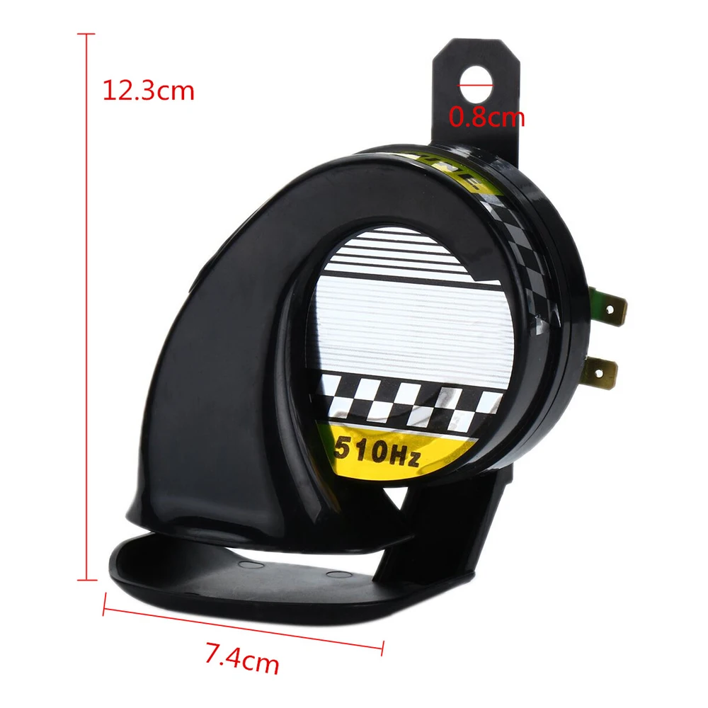 Universal Car Motorcycle Motorbike Truck Boat 130DB Electric Loud Snail Air Horn Siren Waterproof 12V Black