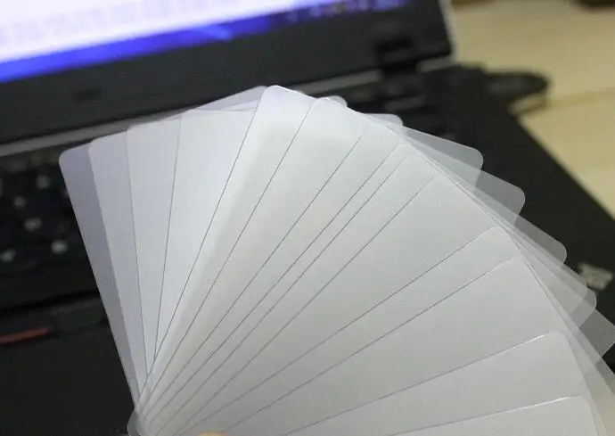 

Wholesale 500Pcs Translucent Matt Plastic PVC Sheets Blank Acetate Business Card