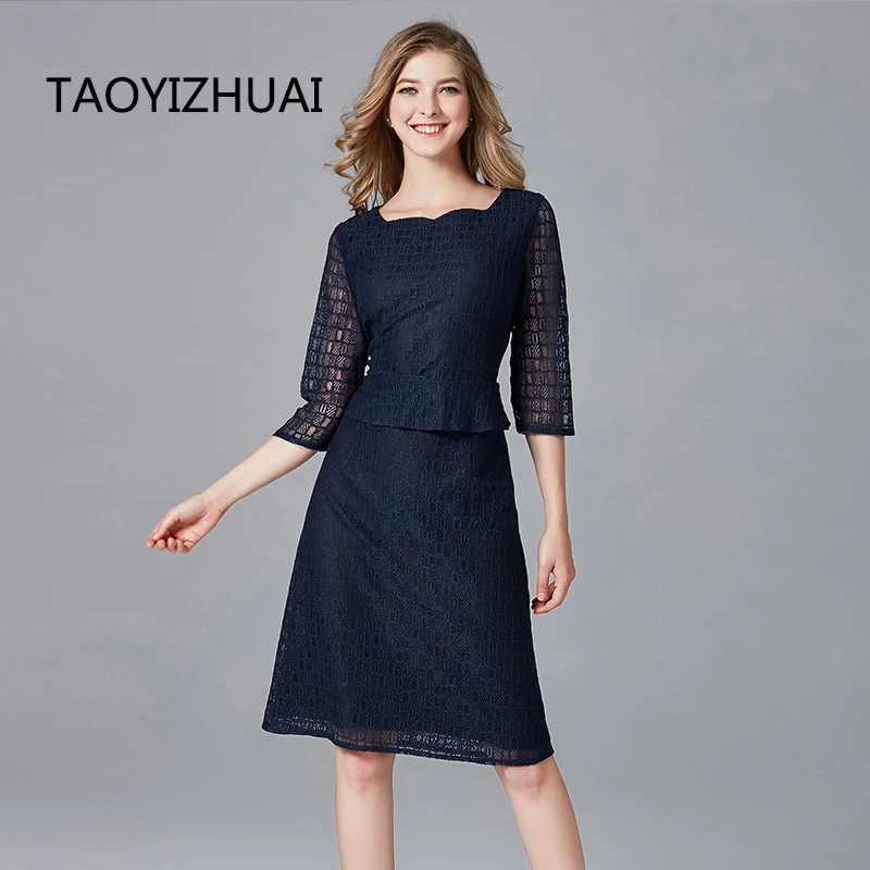 

TAOYIZHUAI 2019 New Arrival Spring Vintage Style Casading Ruffle Stripe Sleeves Plus Size XL Fake Two pieces Women Dress 14208