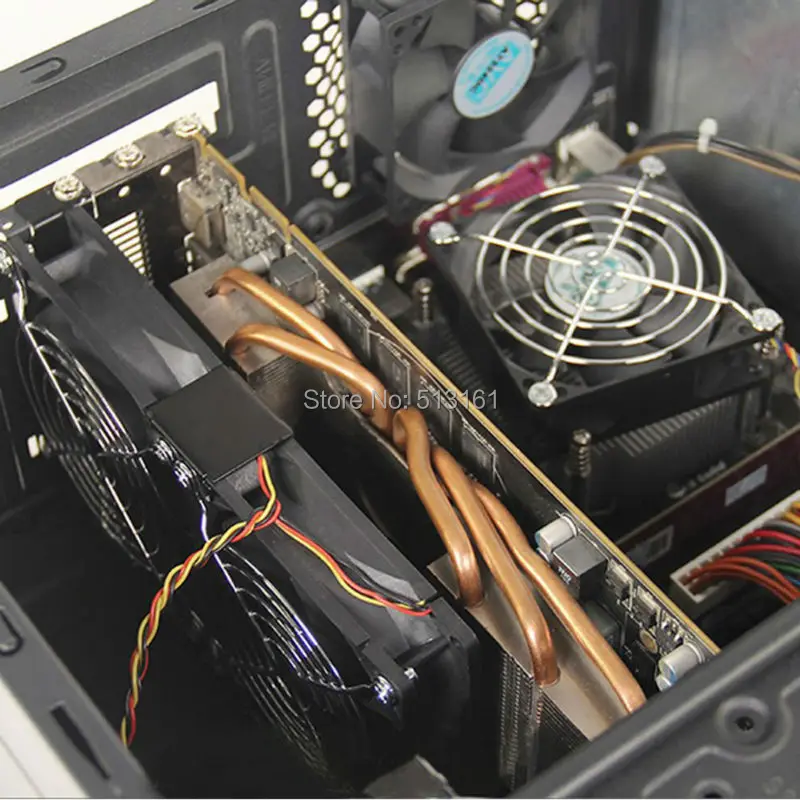 Двойной вентилятор Gdstime 92 мм, радиатор охлаждения ЦП, ультра-тихий настольный компьютер, шасси, графическая карта PCI, кулер 9 см