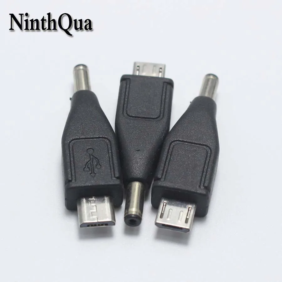 NinthQua 1pcs  Micro USB Male plug to DC 3.5*1.1mm Male Plug DC Power Plugs Charging Connector Adapter for Phone Laptop