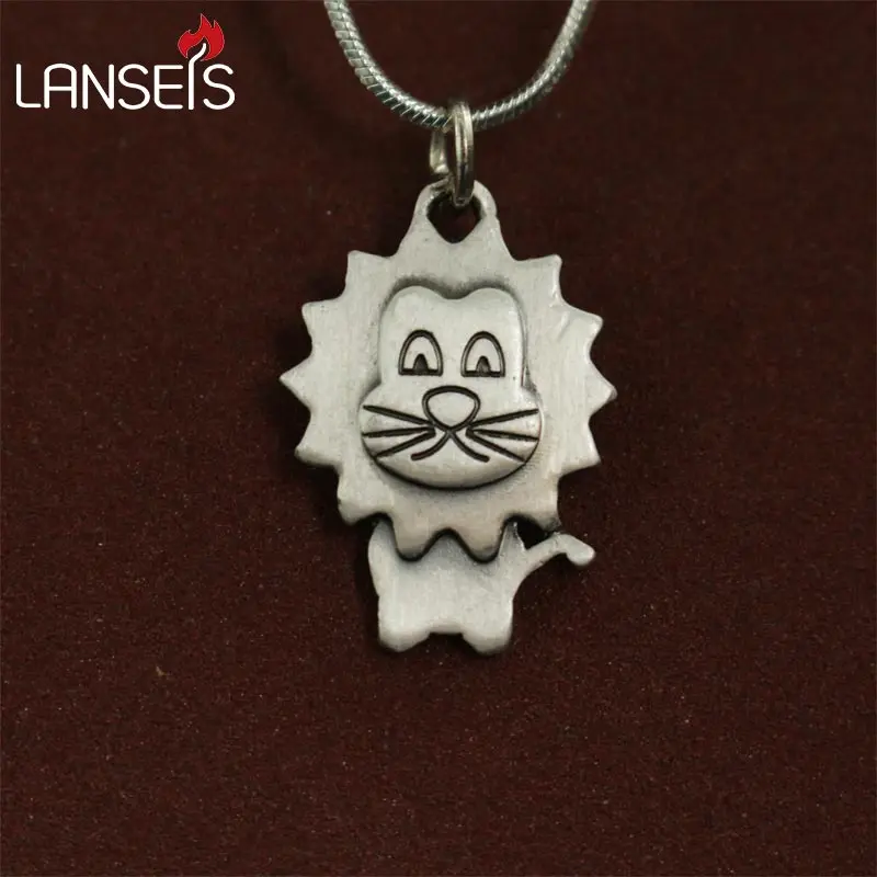 lanseis 20pcs wholesale Cute Cartoon lion Necklace pendants for women necklace Animal jewelry Simple necklaces gift for friend