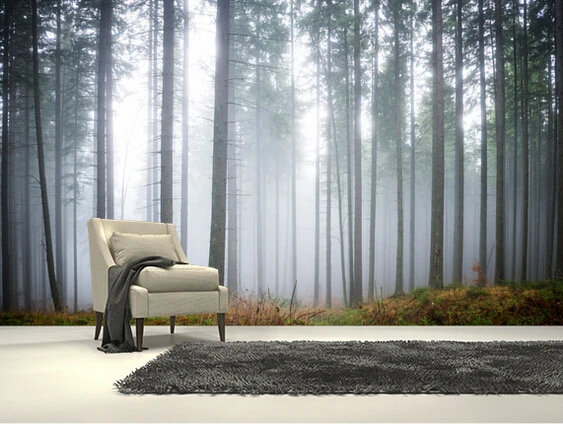 

Custom natural wallpaper.Morning Forest Mist,3D landscape mural for living room bedroom restaurant wall Embossed wallpaper