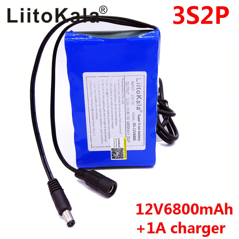 HK LiitoKala High Quality  DC 12V 6800mAh 18650 Li-ion Rechargeable Battery Pack Charging Power Bank For GPS Car Camera