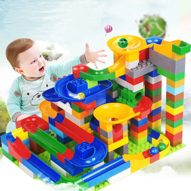 

Big Size Building Blocks Marble Race Run Maze Ball Building Bricks Construction Figures Block Toys Educational Toy For Children