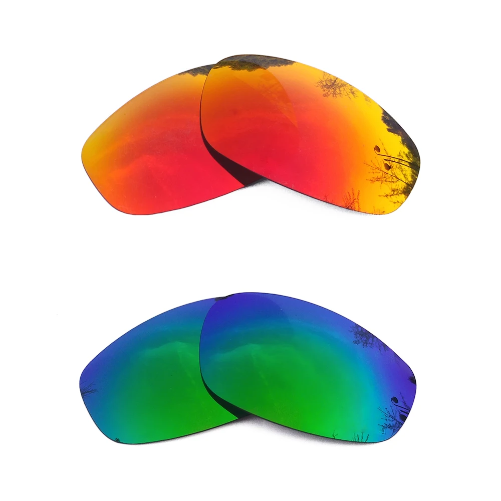 

Orange Red Mirrored & Green Mirrored Polarized Replacement Lenses for Split Jacket Frame 100% UVA & UVB