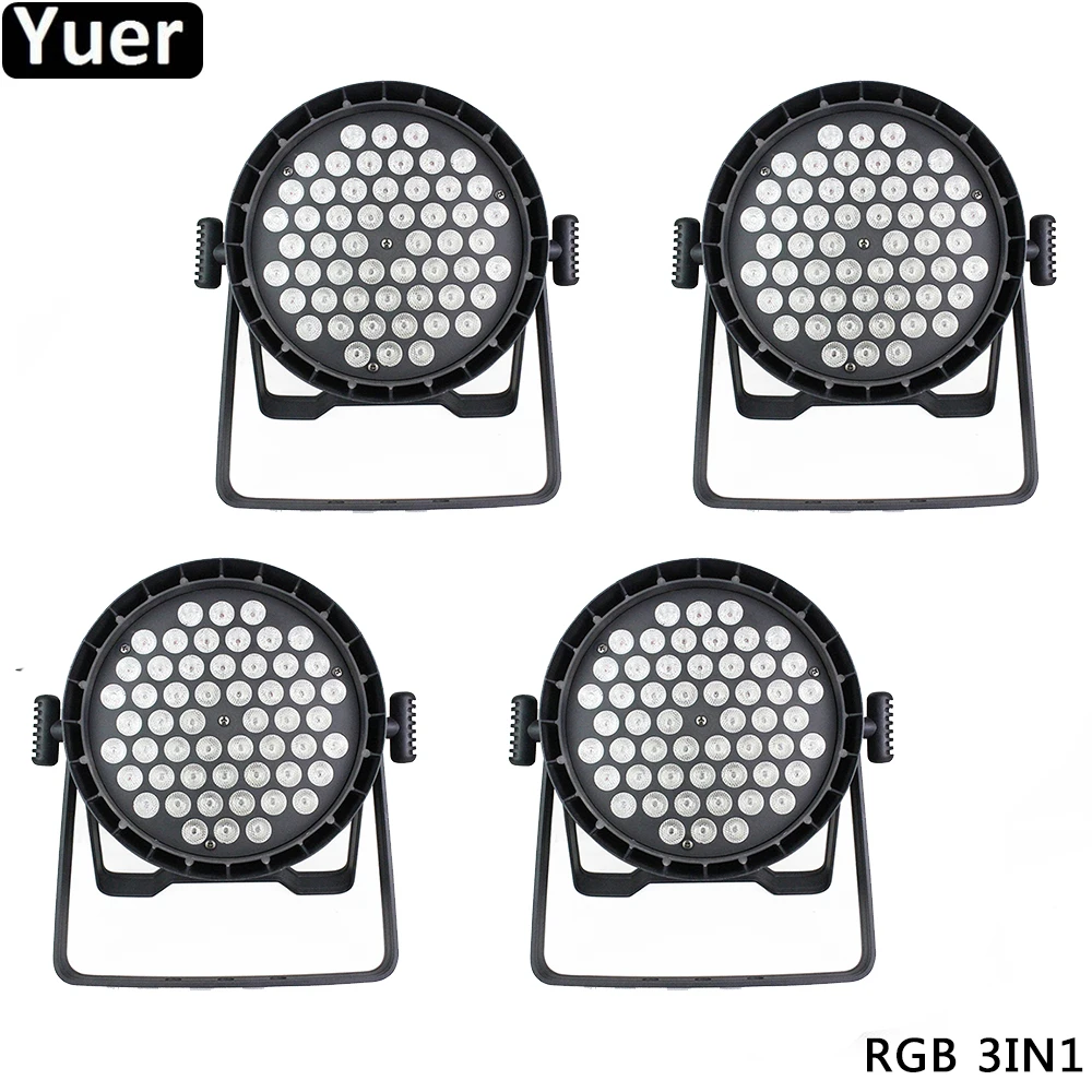 4Pcs/Lot Aluminum Disco Par Light 54x3W RGB 3IN1 LED Stage Lighting DMX512 7-1OCH DJ Disco Party Wedding Wash Effect Par Lihgt