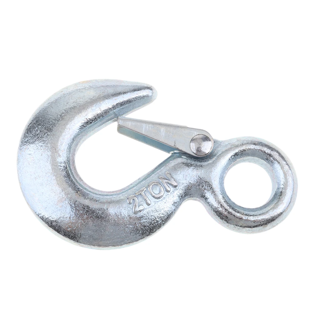 Heavy Duty Eye Slip Spring Lifting Hook With Safety Latch For ATV/UTV Winch Rope 5600 LB Durable Corrosion-Resistant Heavy Duty