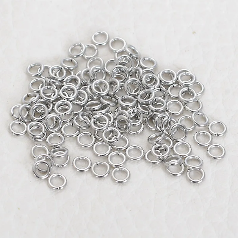 Miasol 200Pcs(100Pcs)/Lot Stainless Steel Single Loops Open Jumprings & Split Connecter Rings For Diy Jewelry Findings