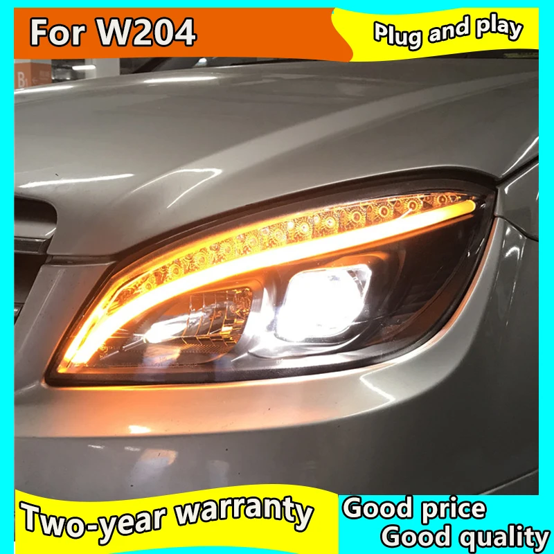 

Car Styling Head Lamp for W204 LED Headlights 2007-2010 C300 C260 upgrade W205 Headlight LED DRL Hid Bi -Xenon Auto Accessories