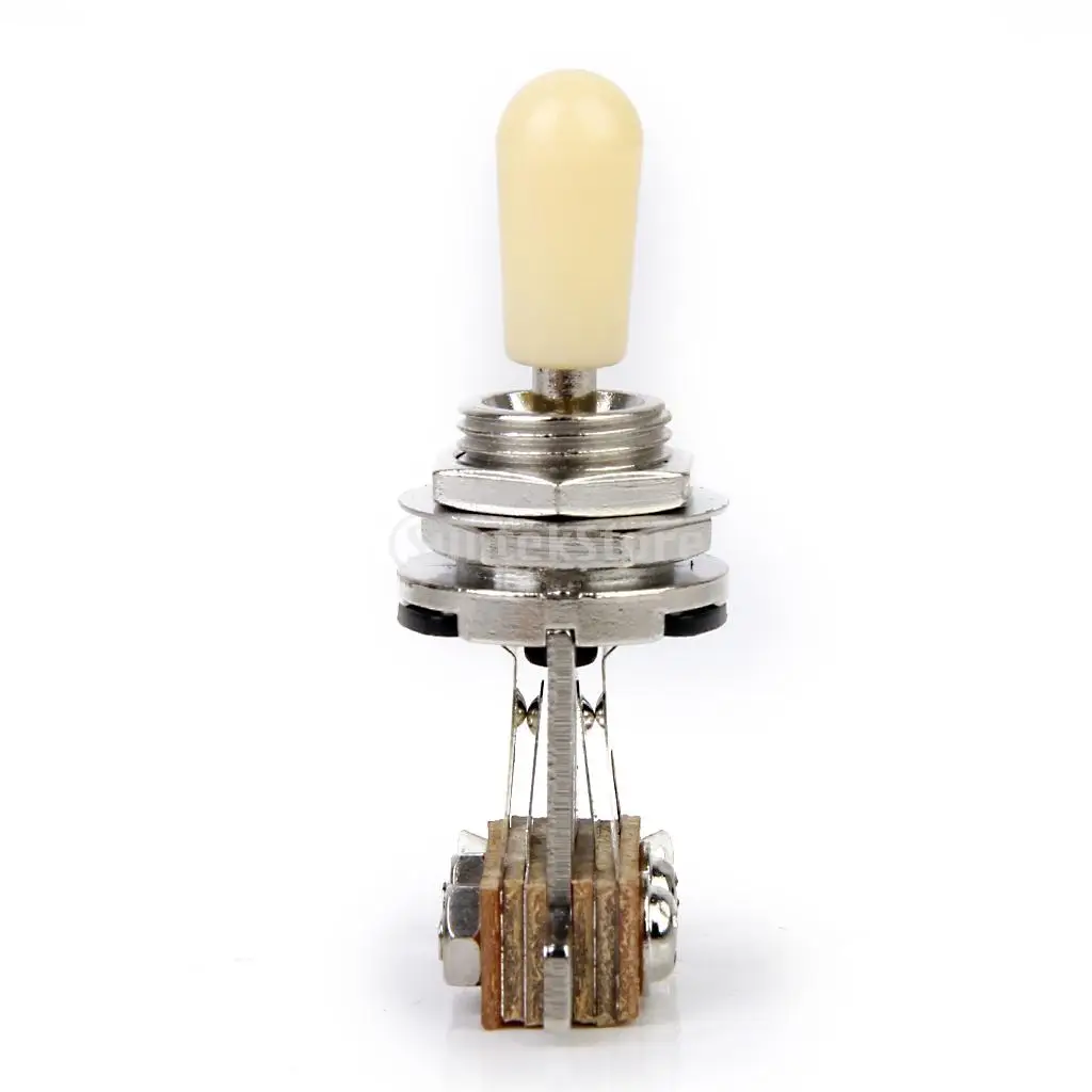 3-way Toggle Switch for Les Paul Electric Guitar - Silver w/ Cream Tip Guitar 3-way Toggle Switch