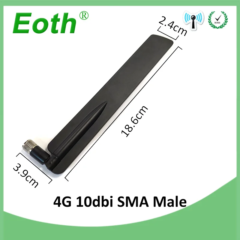 Eoth-antena de 1 piezas 4G lte, conector macho SMA 10dbi, enrutador de 21cm ipex 1 SMA, Cable de extensión de cola de cerdo hembra