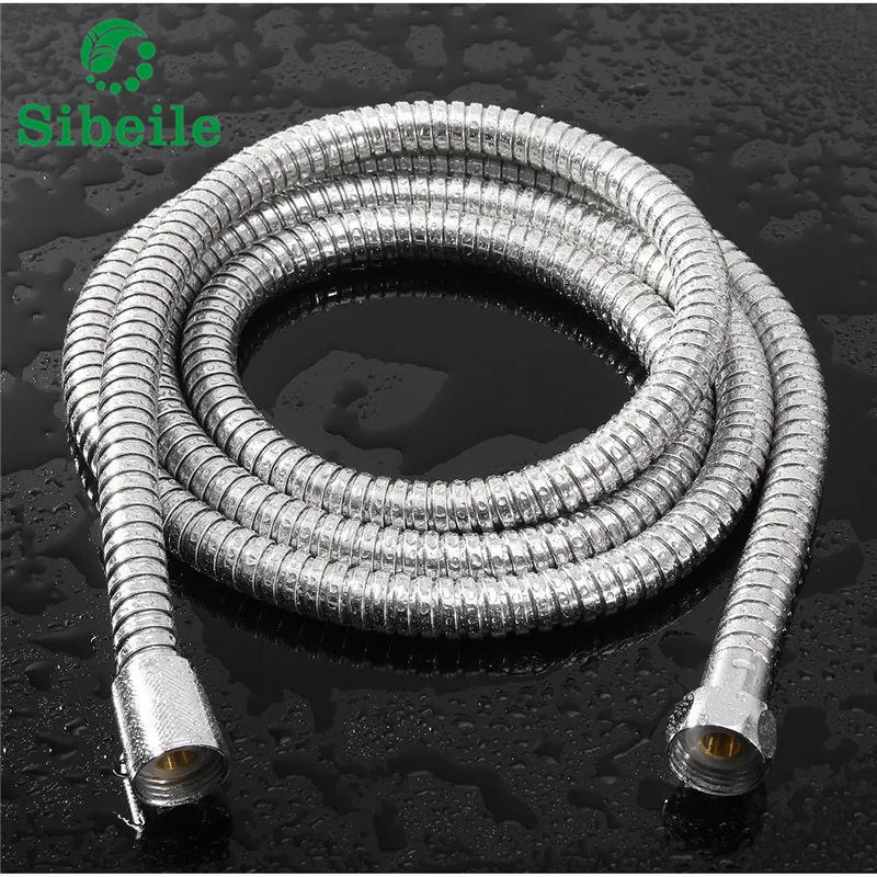 SBLE Shower Hose Plumbing 1M/1.5M/2.0M Flexible Stainless Steel Chrome For Bathroom Accessories Water Hose Tools Showerhead Pipe