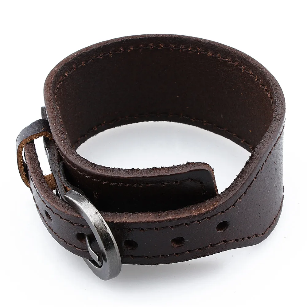 HAWSON Punk Charm Leather Bracelet Unisex Minimalist Bracelets Wrap Adjustable Bangle Wrist Band