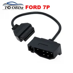 Newest OBD2 Adaptor For Ford 7Pin DLC Lead Interface to OBDII 16Pin Female Fits Ford 7 Pin Converter Cable FREE SHIPPING