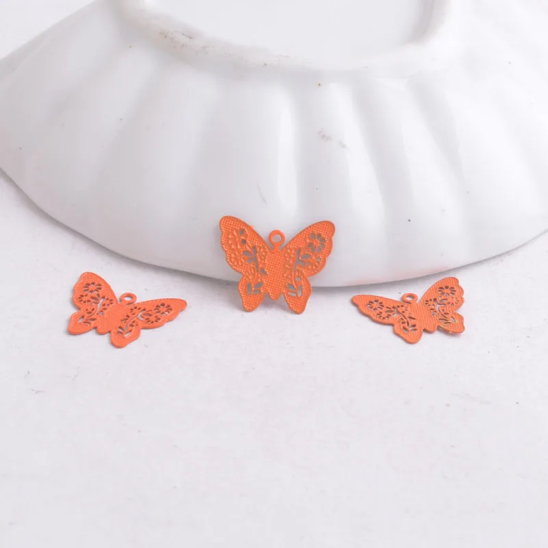 100 Stück AC2861 12mm*14mm Schmetterlings-Anhänger, bemalte Tier- und Schmetterlings-Charms – Detail 10