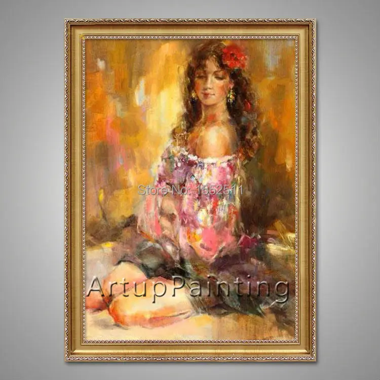 

Spanish Flamenco Dancer painting latina woman Oil painting on canvas hight Quality Hand-painted Painting latina 16