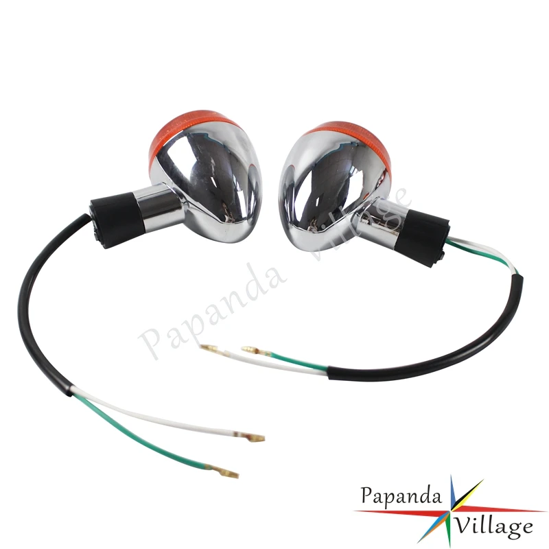 Papanda Motorbike Chrome Rear Turn Signal Indicator Lamp Amber Light For Honda Shadow 400 750 VT750 2004-2007 E13 Approved Lamp