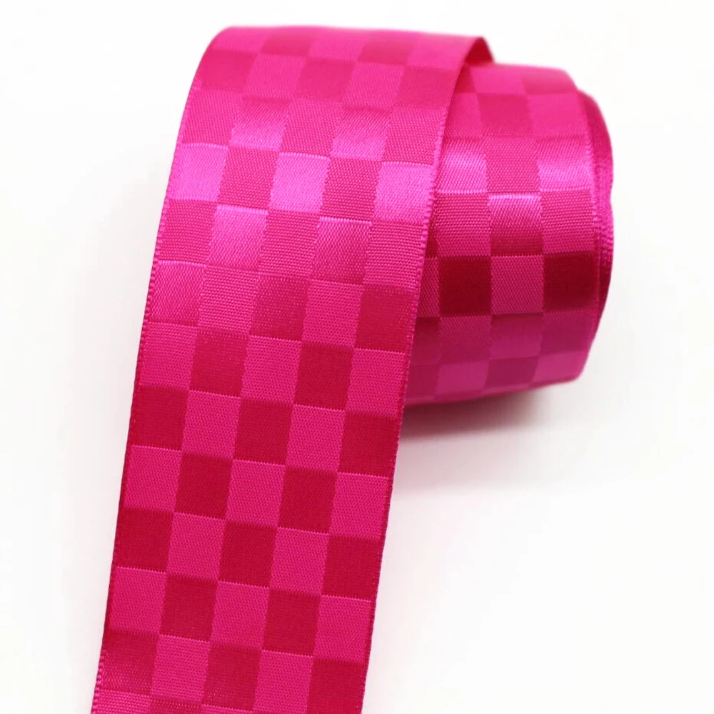 10 Yards 38MM Lattice Cubic Plaid Double-Sided Ribbon DIY Package Material Headwear Satin Handmade Accessories Gift Wrapping