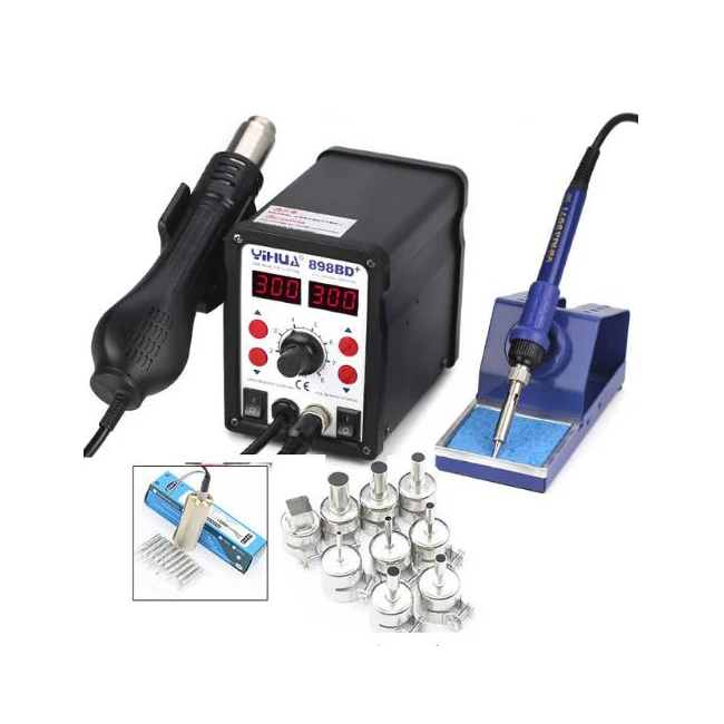 YIHUA 898BD + / 898D + / 898D desoldering station, with hot soldering iron, hot air gun soldering station BGA rework station