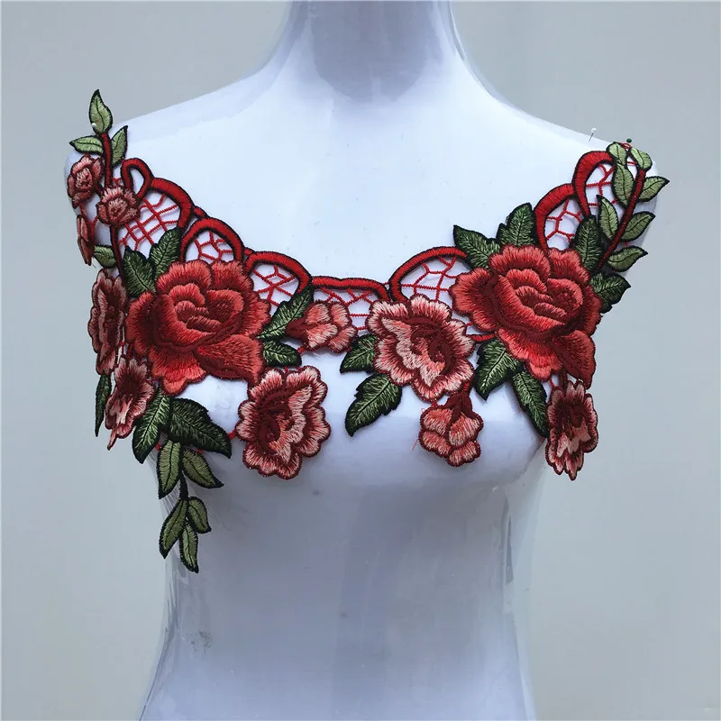 1Pc Embroidered Lace Neckline Collar Applique Patches Scrapbooking Embossed Sewing Accessories,clothes pathces Gift 45-52