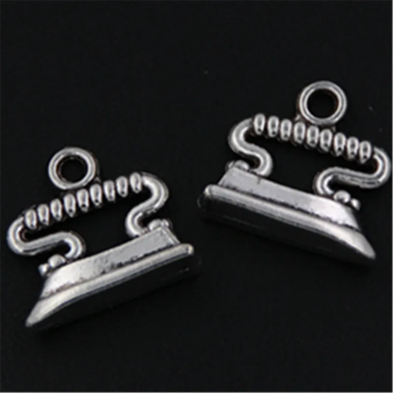 10pcs Silver Plated Electric Iron Charm Necklace Bracelet Pendants DIY Retro Metal Jewelry Handicraft Making 21*17mm A517