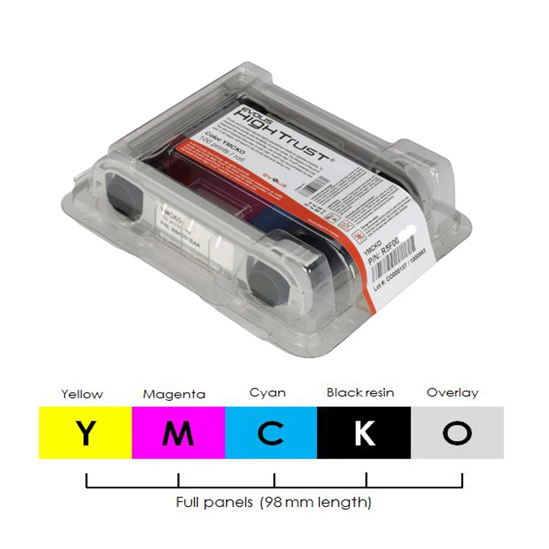 Evolis R5F008S130 YMCKO ribbon R5F008S134 R5F008S131 for Zenius Primacy Elypso card printers 300prints