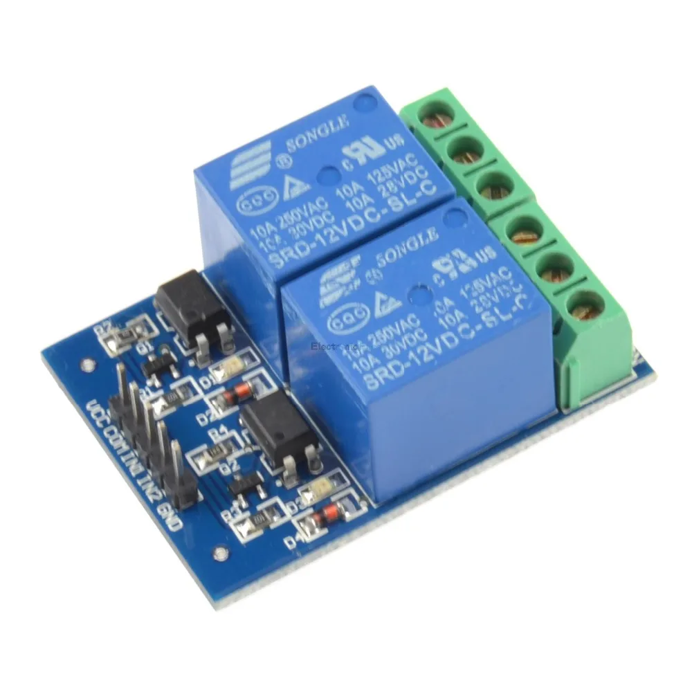 12V 10A/250V AC 10A/30V DC Optocoupler Relay Module 2 Channel Optical Isolation Expansion Board Relay for Arduino