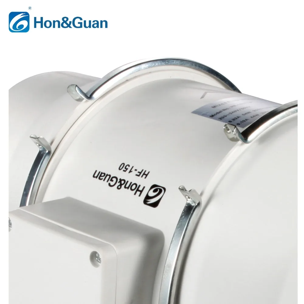 Hon&Guan 6\'\'Silent Inline Duct Fan for Kitchen Hood Ventilation Fresh Air System Bathroom Exhaust Extractor Ventilator Household